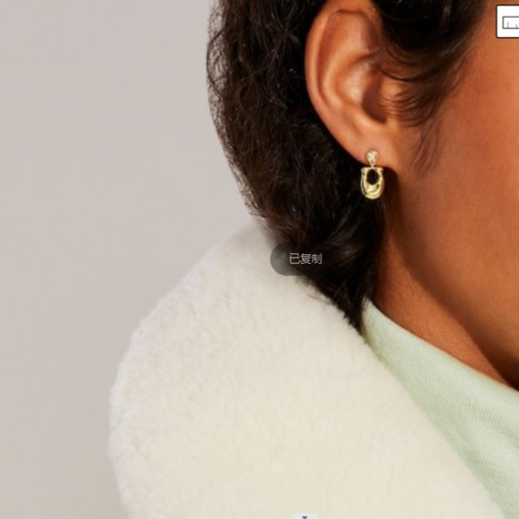 COACH SIGNATURE CRYSTAL EARRINGS GOLD - Picture 4 of 7